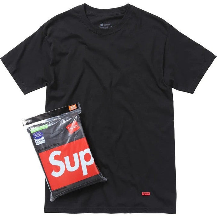 Supreme Hanes Tees Black Tagless (3 Pack)