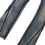 VICIOUS JEANS DARK BLUE SIDE PEARLS FLARE VC1072 MUD