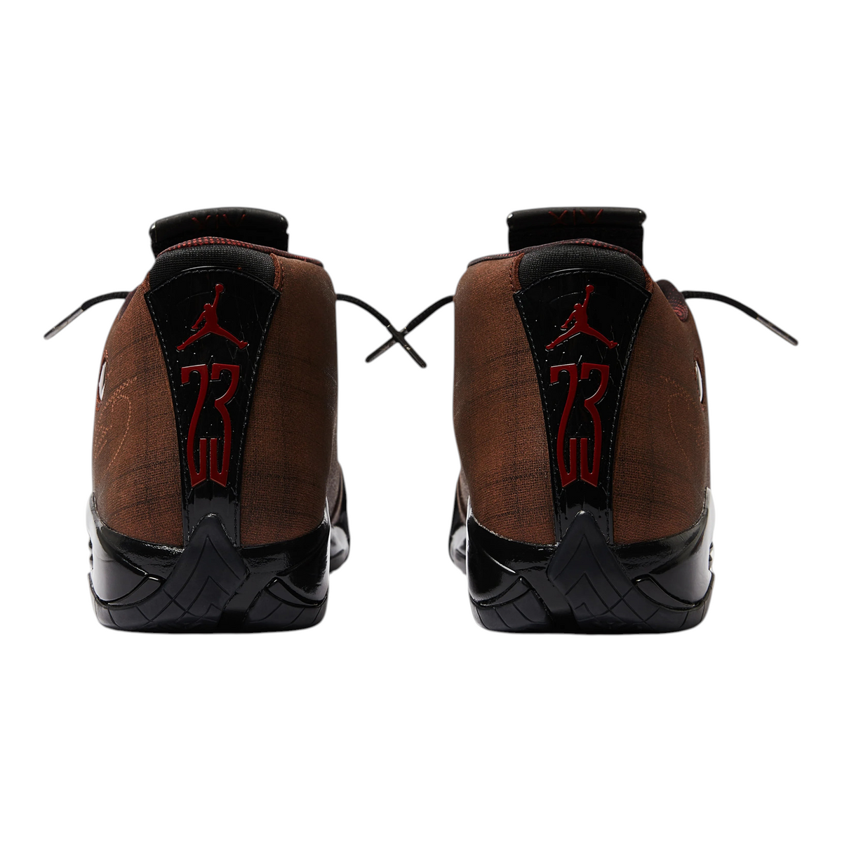 FLEX SHOP Jordan 14 Retro Mowalola sneakers in burnt red with black heel detailing and iconic branding