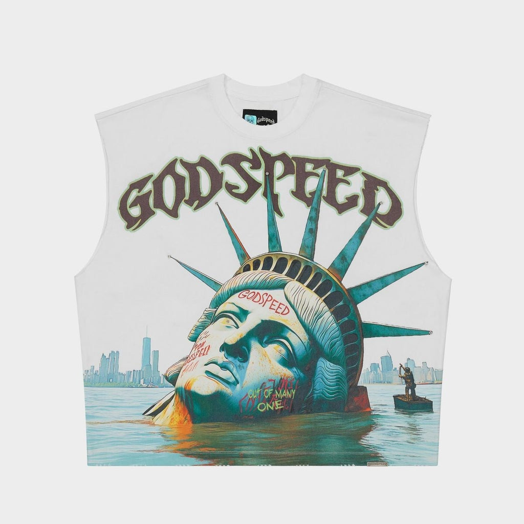 Godspeed Tee Sunken Liberty Sleeveless White