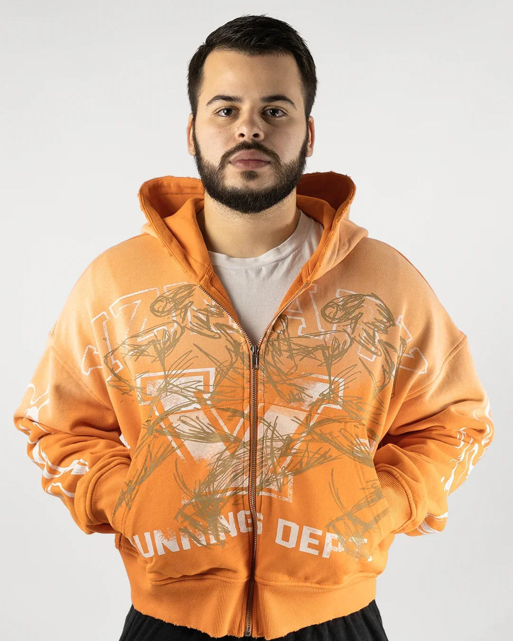 Visionary Club Hoodie Orange OVERSIZED ZIP UP