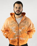 Visionary Club Hoodie Orange OVERSIZED ZIP UP