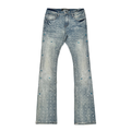 VICIOUS JEANS LIGHT BLUE EMBELLISHED BLUE RIHNESTONE FLARE CROSS VC924