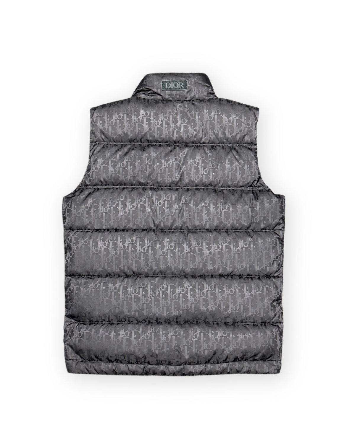 Dior Puffer Vest Grey Oblique Preowned