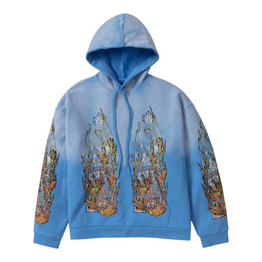 Who Decides War Hoodie Blue FADED FLAME GLASS