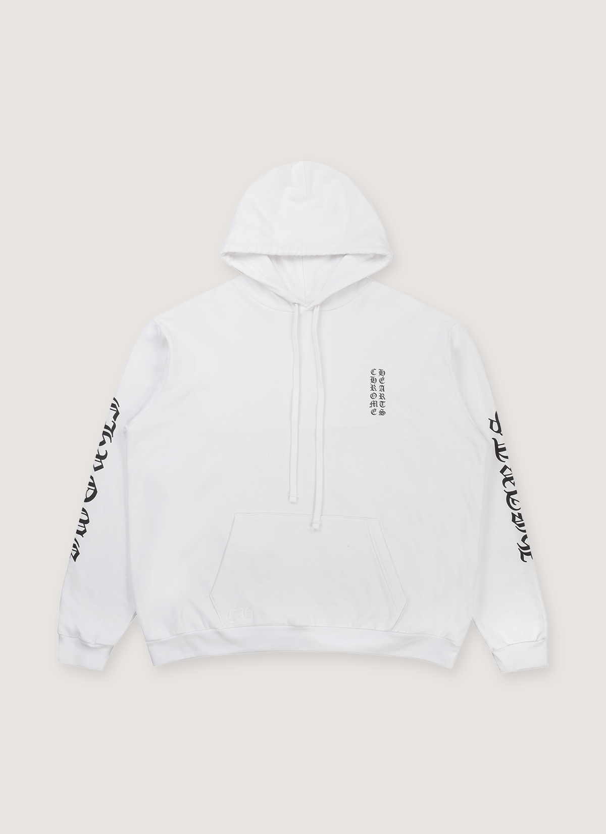 Chrome Hearts Hoodie Vertical Logo White