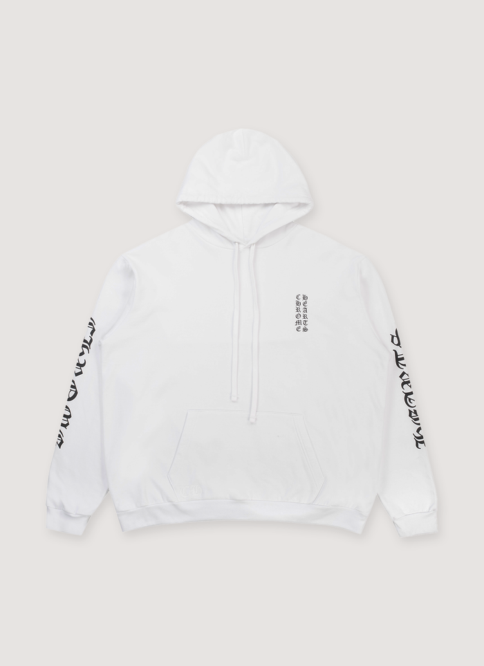 Chrome Hearts Hoodie Vertical Logo White