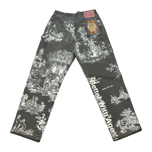Better With Age 'Teresa' Carpenter Denim Trouser Dark Grey