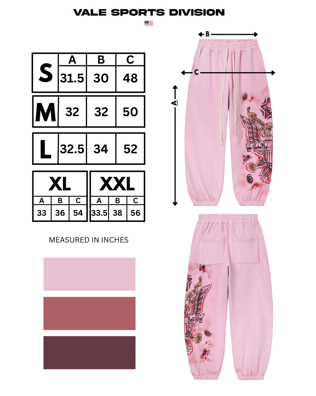 Vale Forever Sweatpants Pink Flag