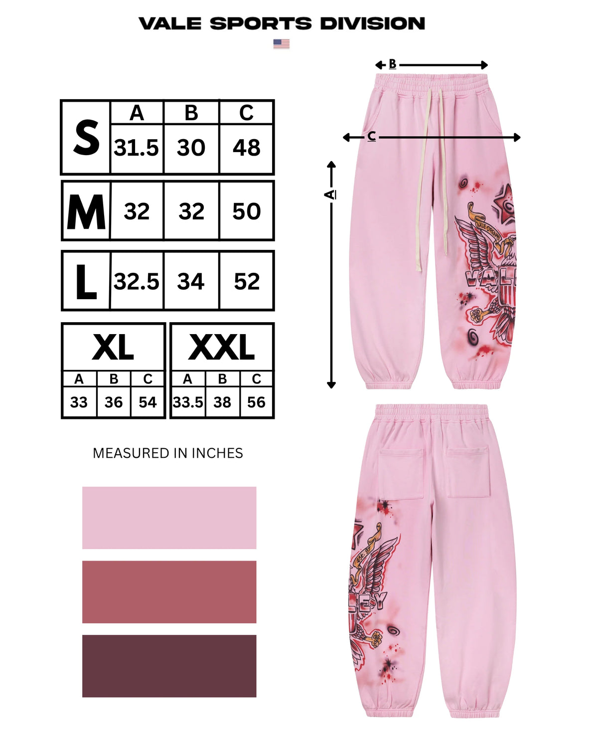 Vale Forever Sweatpants Pink Flag