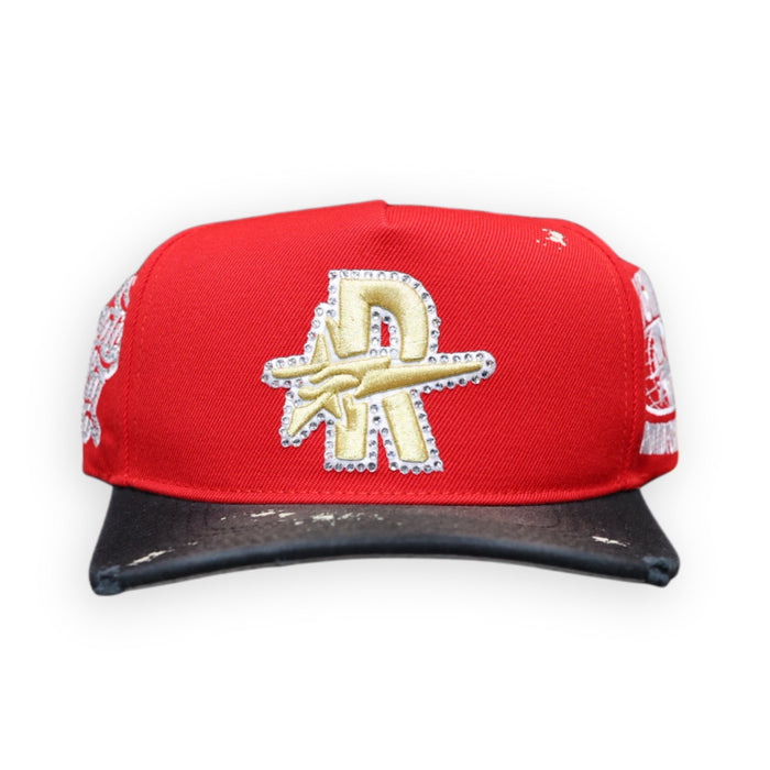 Roughplay Hat R Logo Vintage Red Gold