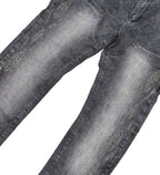 VICIOUS JEANS DARK GREY CARPENTER FLARE RHINESTONE VC654