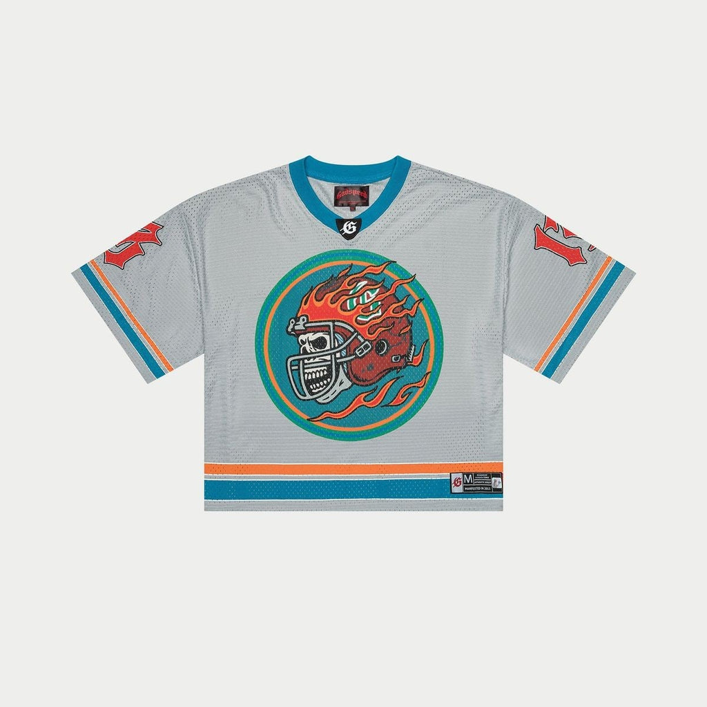 Godspeed First Down Jersey Grey Blue Orange