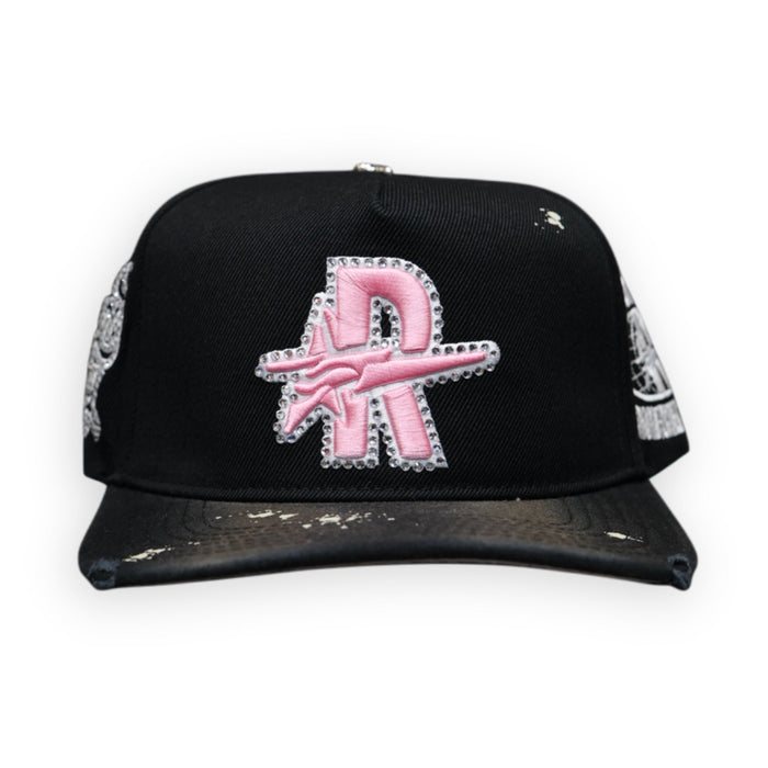Roughplay Hat R Logo Vintage Black Pink
