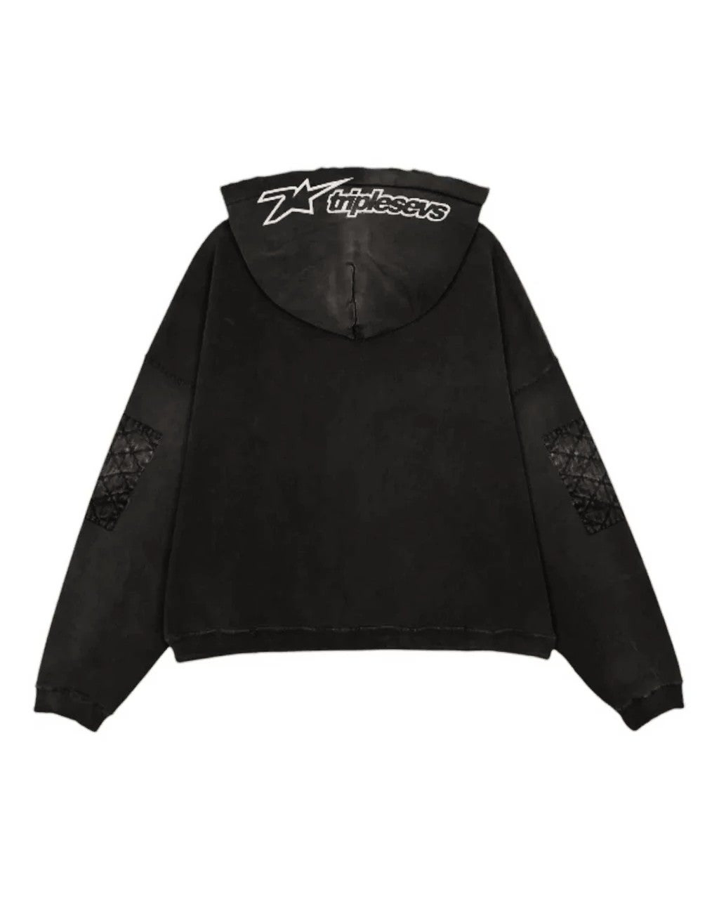 Triple Sevens Hoodie Black Blue Moto
