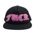 Chrome Hearts Hat Fuck Pink Leather Patch Trucker