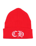 Chrome Hearts Beanie Embroidered CH Logo Red