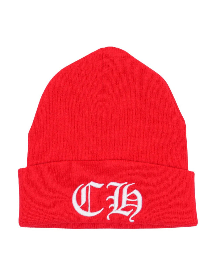Chrome Hearts Beanie Embroidered CH Logo Red