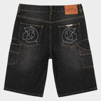 Godspeed Black Denim Shorts Twin Panel