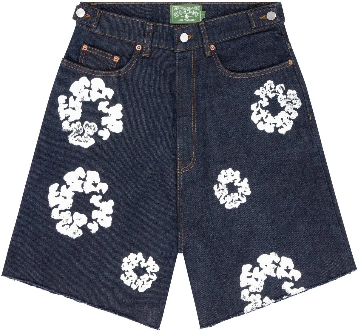 Denim Tears Blue White Jean Shorts The Cotton Wreath Selvedge