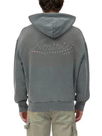 Amiri Stud Cotton Hoodie Grey