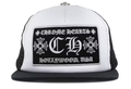 Chrome Hearts Hat CH Hollywood Trucker White Black