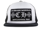Chrome Hearts Hat CH Hollywood Trucker White Black