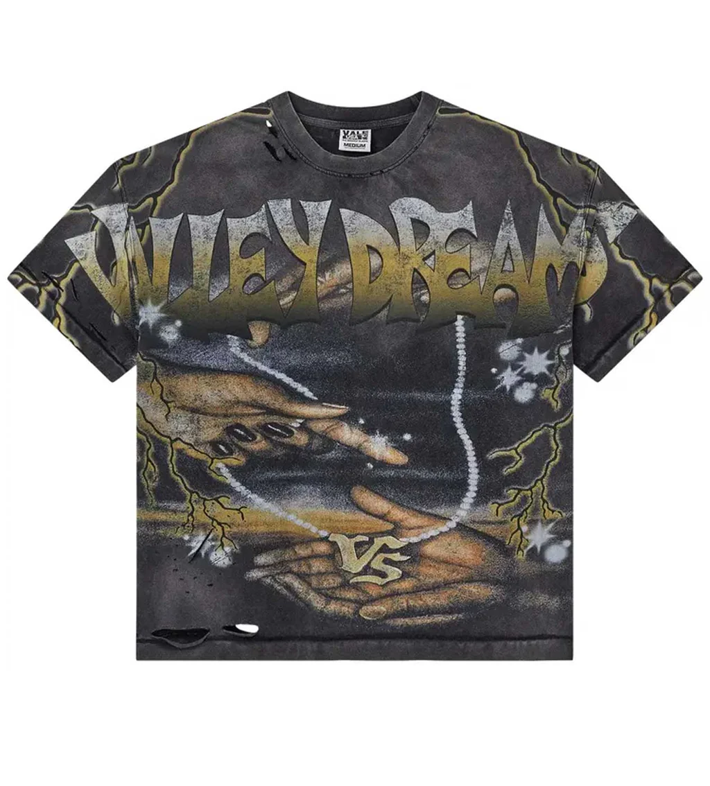 Vale Forever Tee Black Yellow Hands Of God