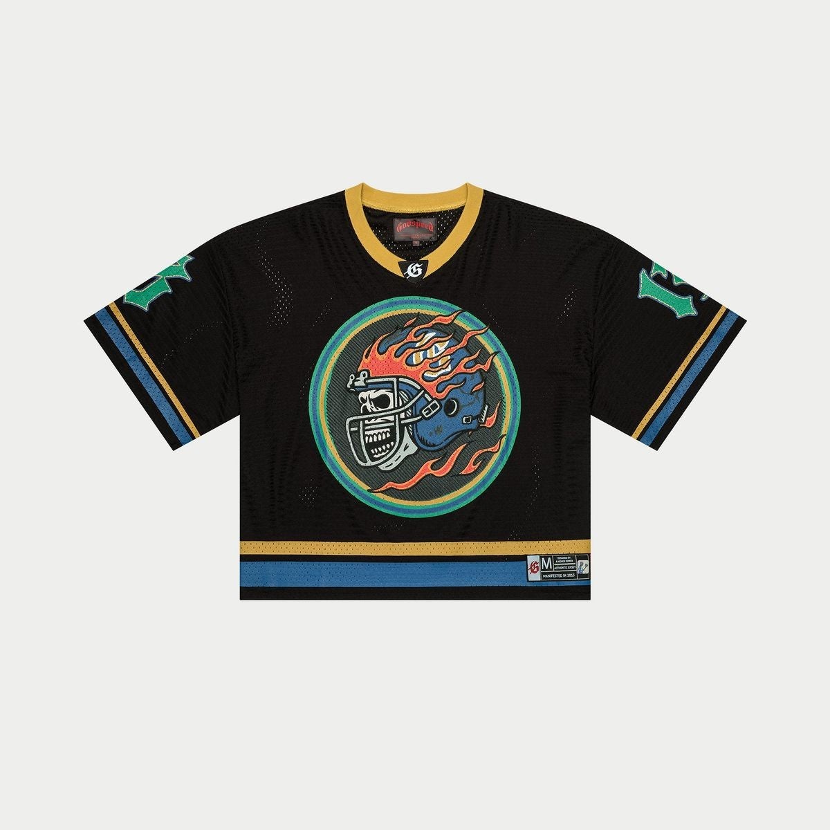 Godspeed First Down Jersey Black Yellow Blue