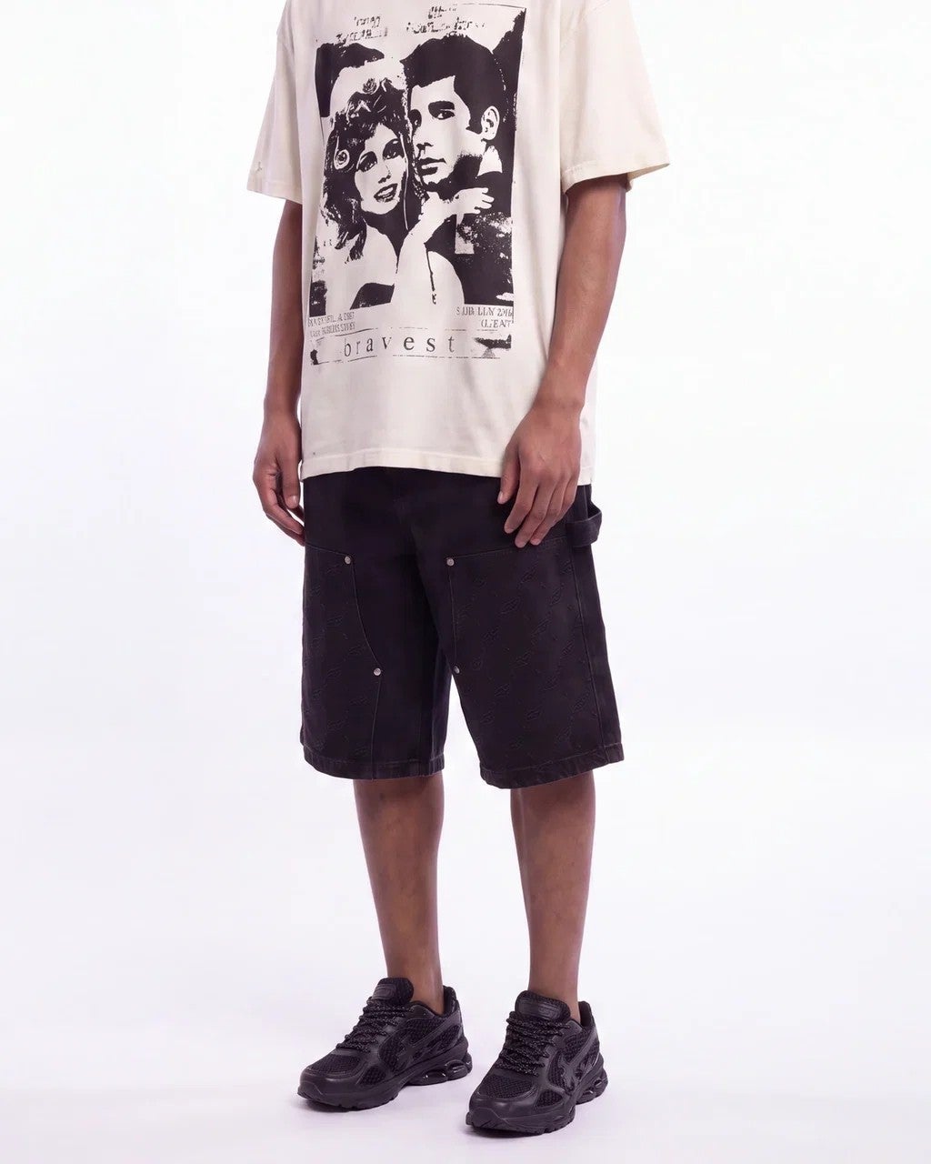 Triple Sevens Monogram Denim Shorts Black