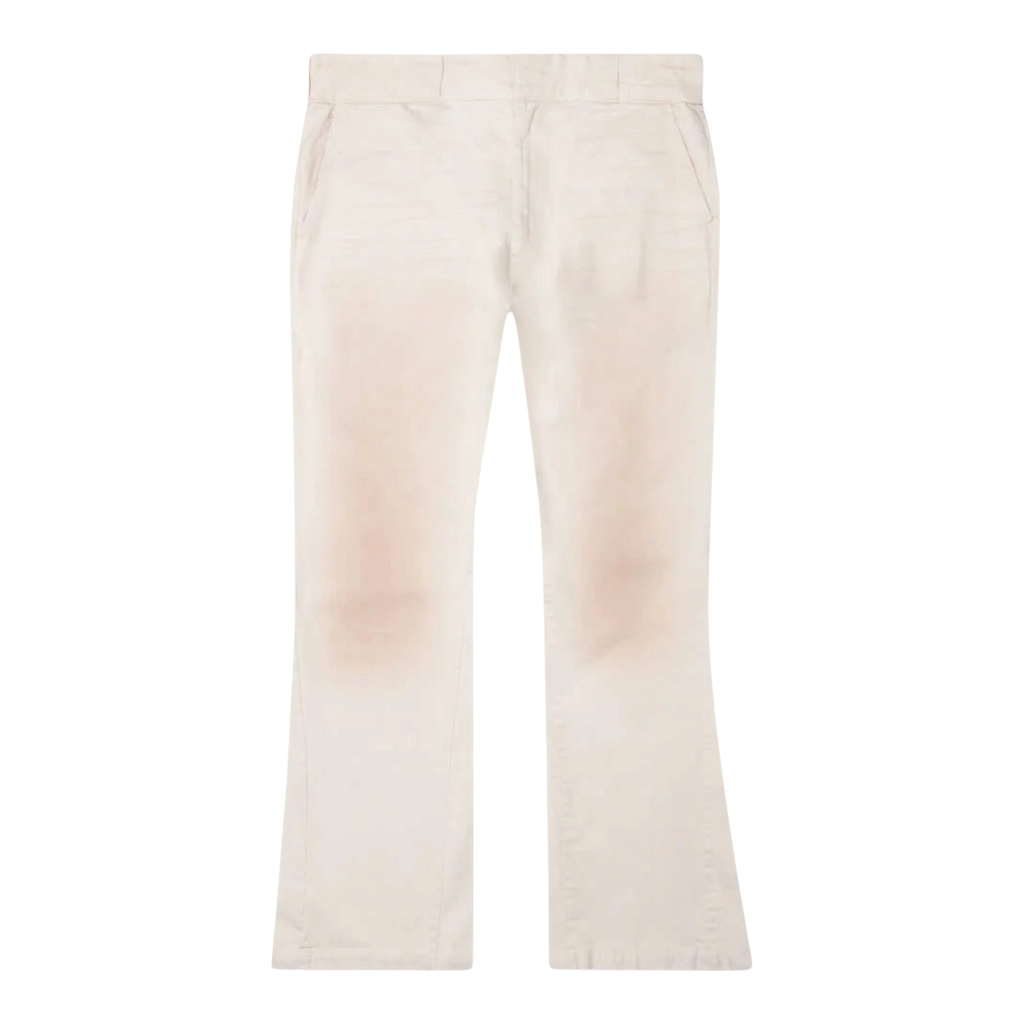 FLEX SHOP Gallery Dept. antique white Japanese cotton twill chino flare pants with a slim fit and flared hem.