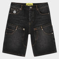 Godspeed Black Denim Shorts Twin Panel