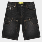 Godspeed Black Denim Shorts Twin Panel