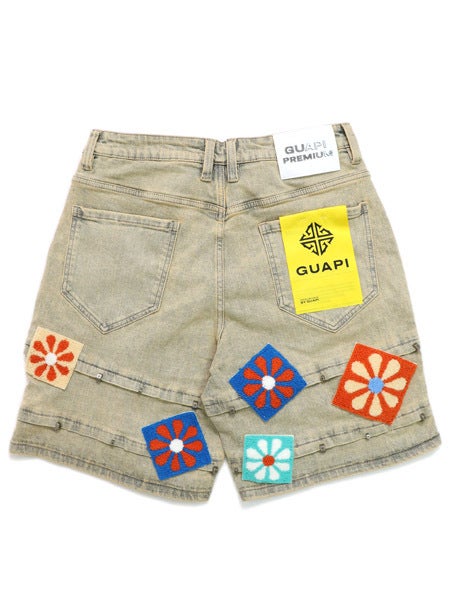 Guapi Denim Shorts Vintage Flowers