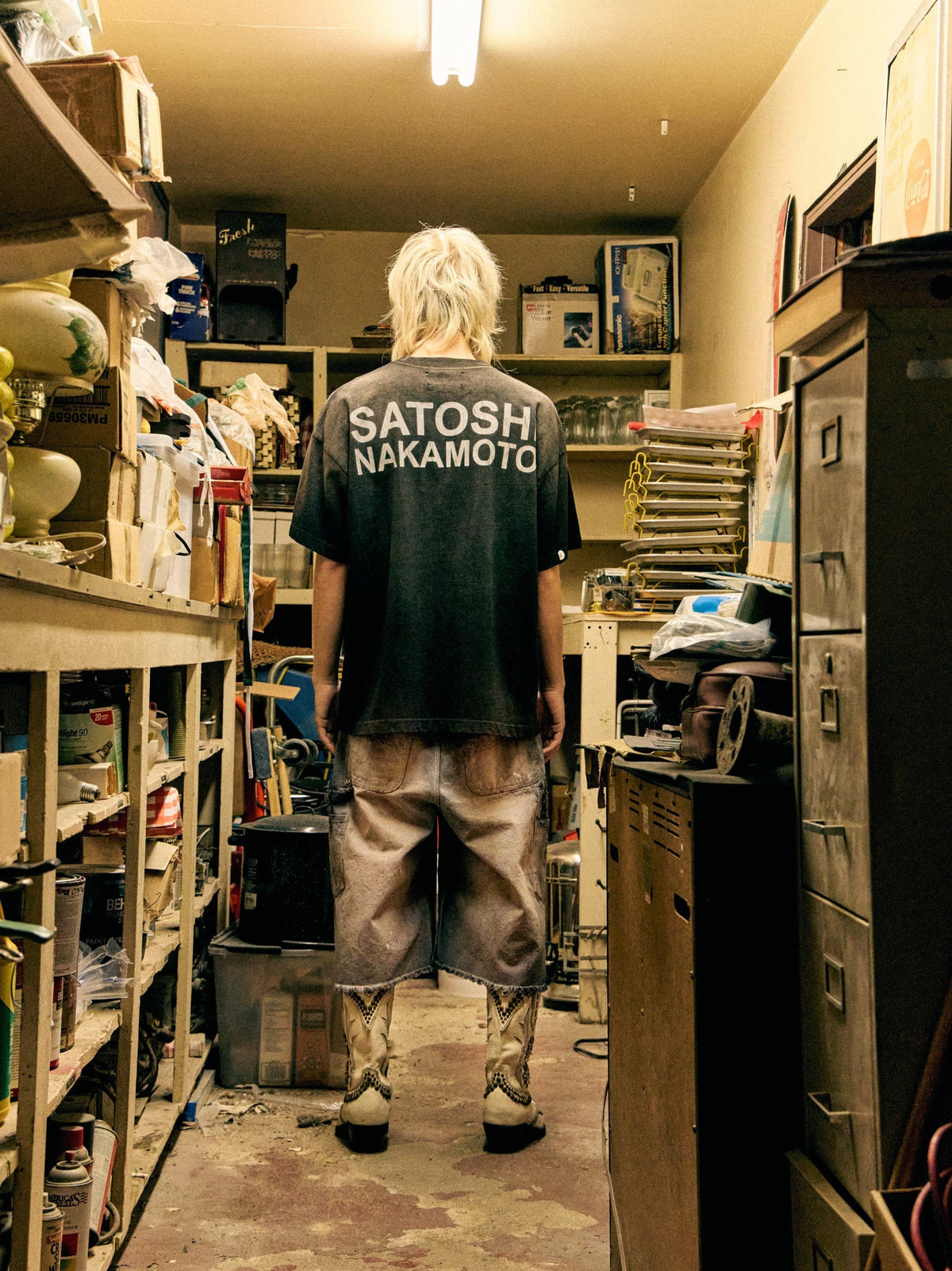 Satoshi Nakamoto Tee Cup Half Full Black