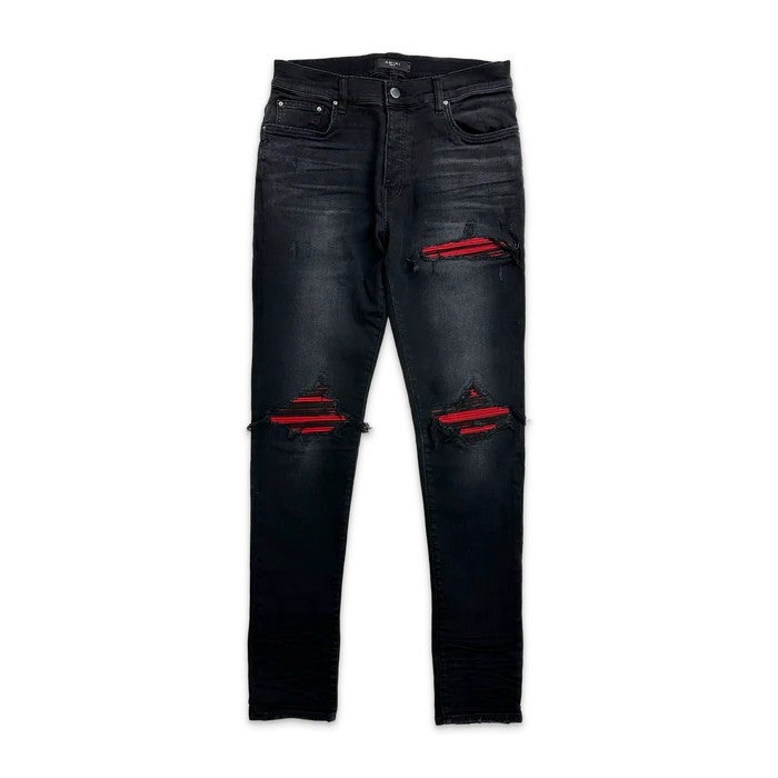 Amiri Jeans Mx1 Red Suede Patch