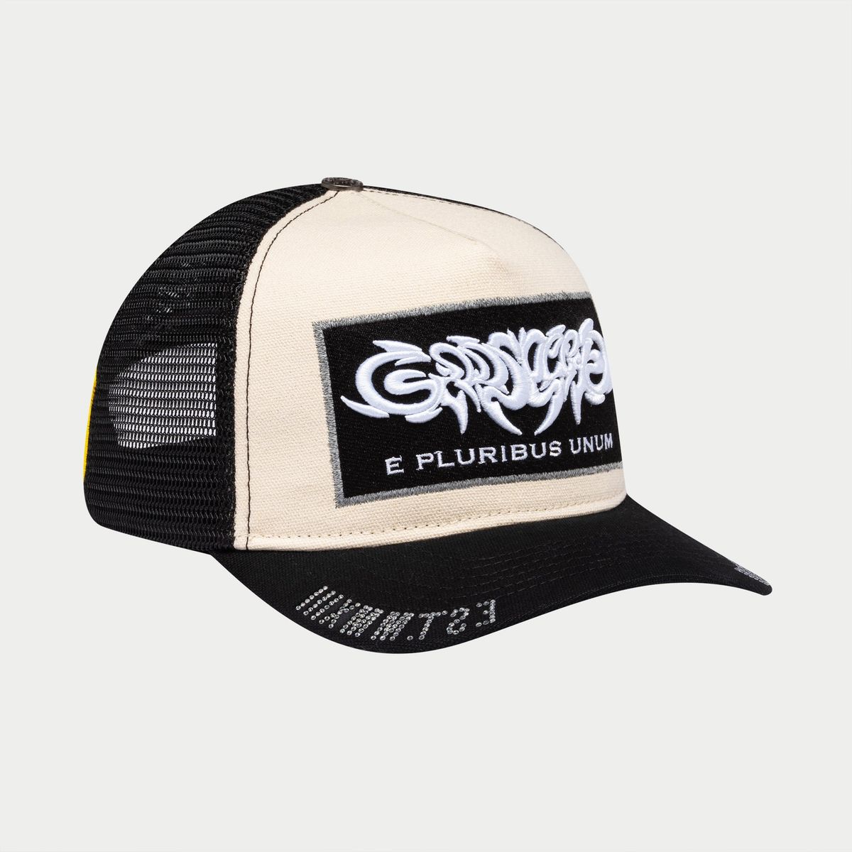Godspeed Hat White Black GS E Pluribus Trucker