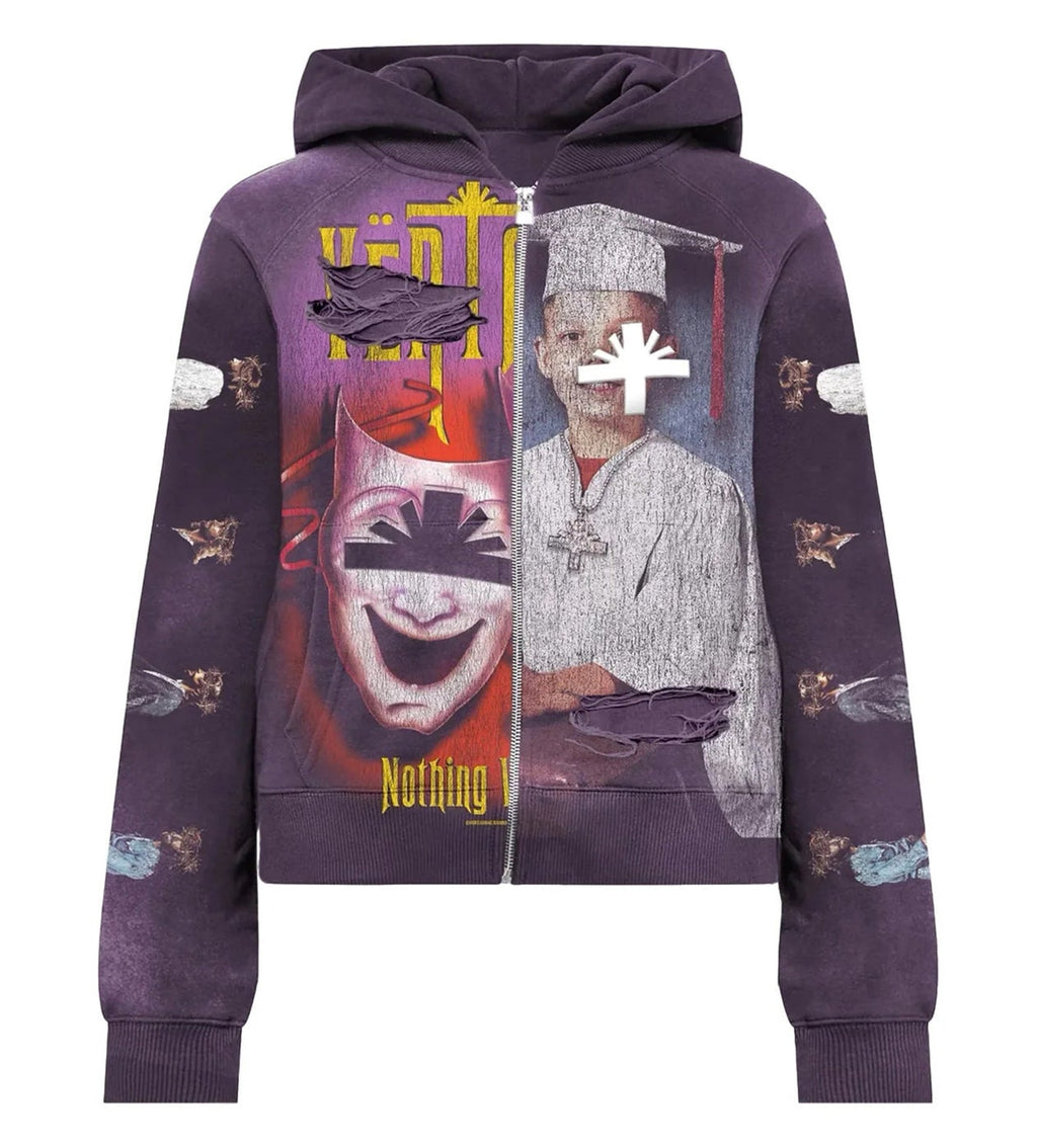 Vertabrae Hoodie Purple Muse Zip Up