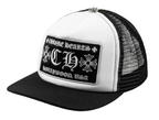 Chrome Hearts Hat CH Hollywood Trucker White Black