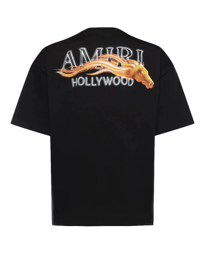 Amiri Tee Oversized Hollywood Horse Black
