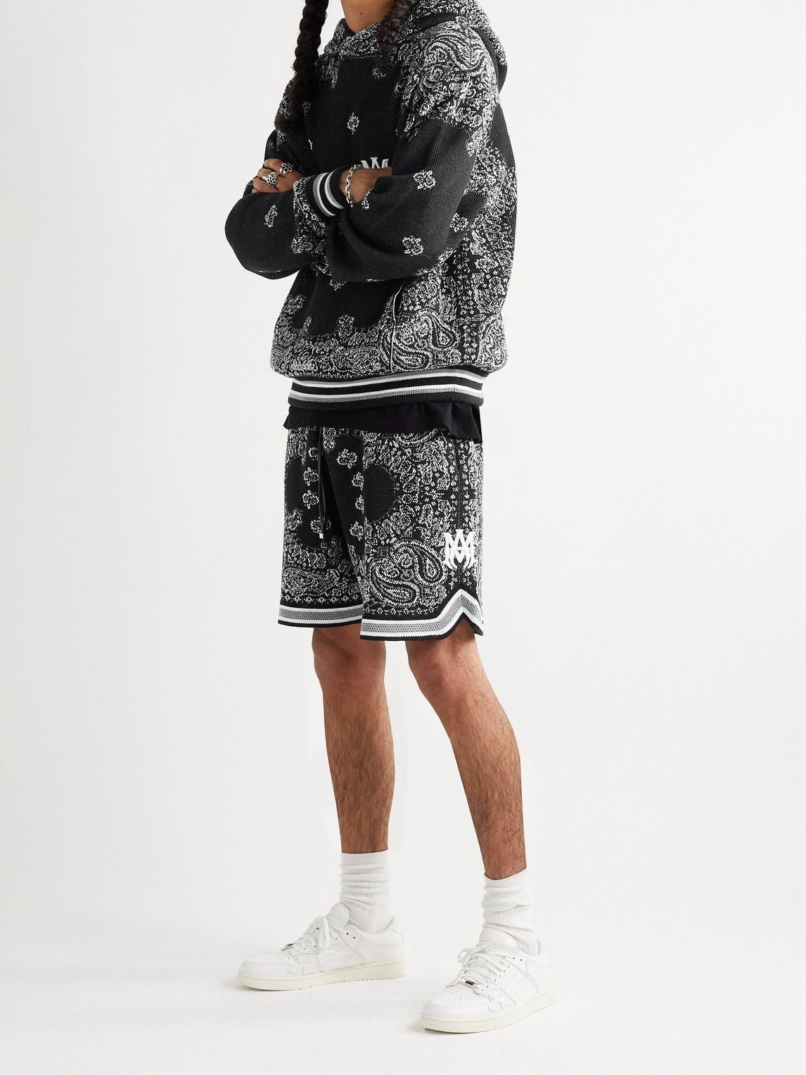 Amiri Shorts Bandana Black White