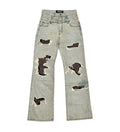 VICIOUS JEANS OIL BLUE FIT RIP & REPAIR DOUBLE WAIST VC688