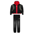 Roughplay Sweatsuit Double Hood Black Red
