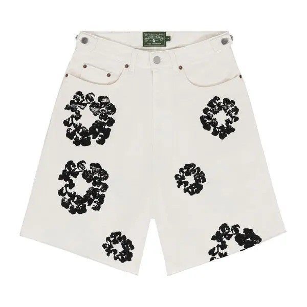 Denim Tears White Black Jean Shorts The Cotton Wreath Selvedge