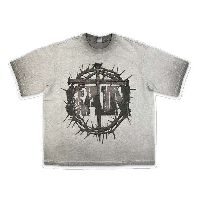 Saint Vanity Tee Grey Cross