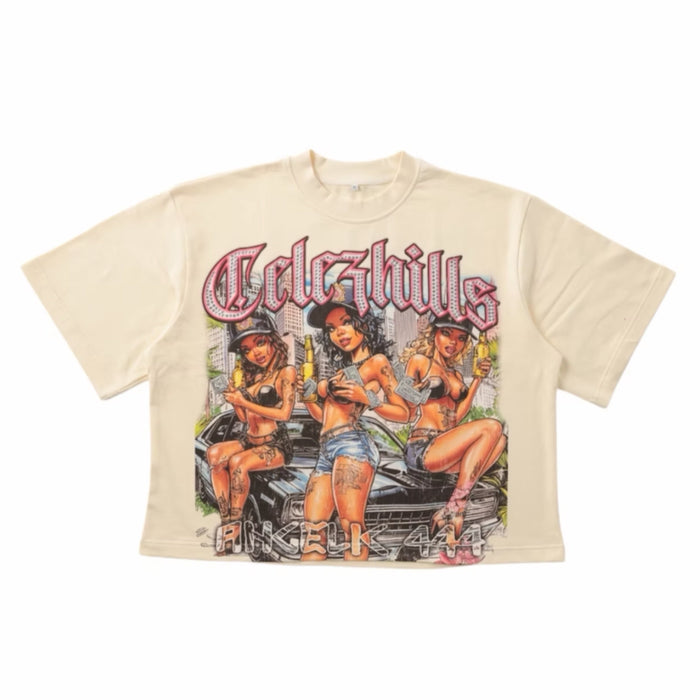 Celez Hills Tee Girls In Miami Cream Pink