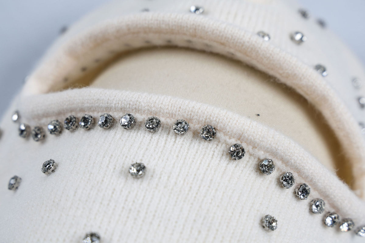 Paper Money Cream Diamante Ski Mask