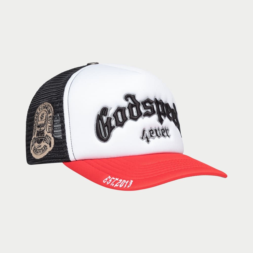 Godspeed Hat Black White Red GS Forever Foam Trucker