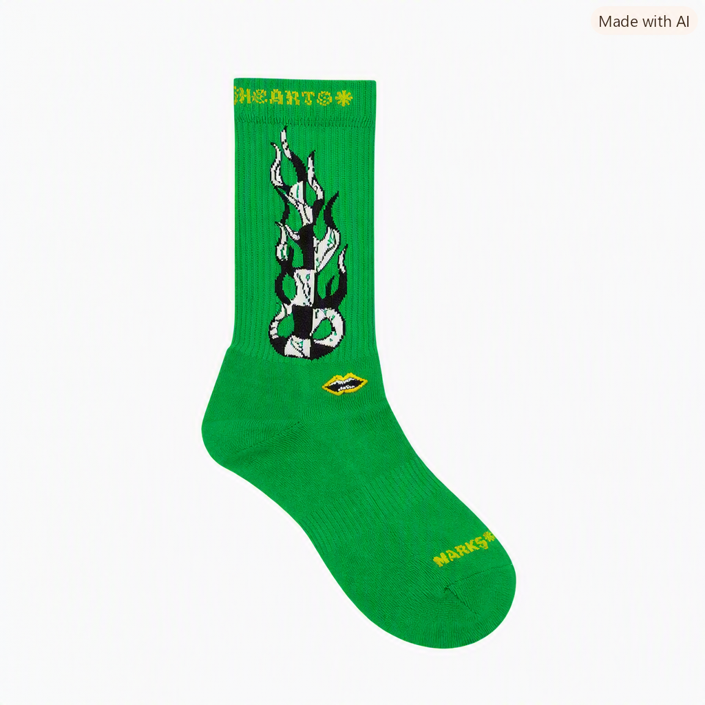 Chrome Hearts Flame Socks Matty Boy Green