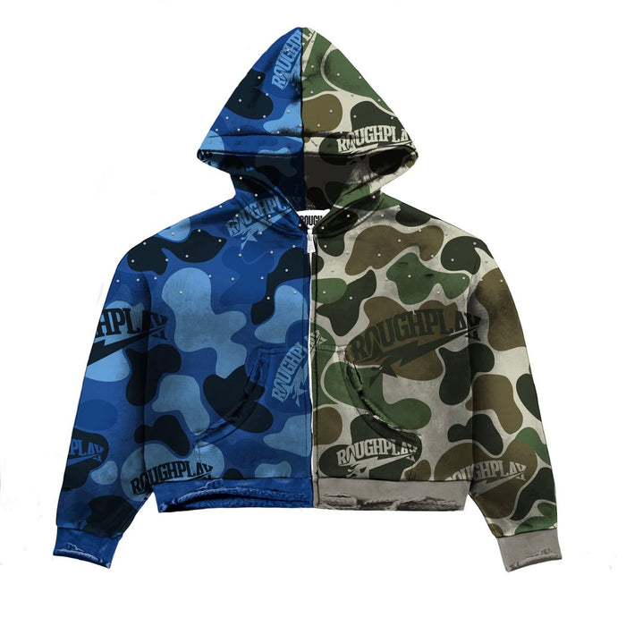 Roughplay Hoodie Blue Green Camo